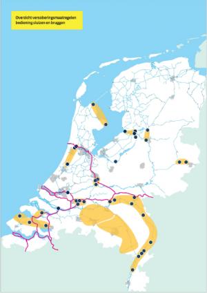 Overzichtskaart versobering bedieningstijden 2015